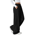 thumbnail image 5 of Zpzdpjkx Womens Wide Leg Sweatpants High Waisted Baggy Joggers Pants Fashion Outfits Teen Girl Drawstring Athletic Trousers, 5 of 8