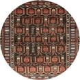 thumbnail image 1 of Ahgly Company Machine Washable Indoor Round Traditional Bakers Brown Area Rugs, 4' Round, 1 of 7