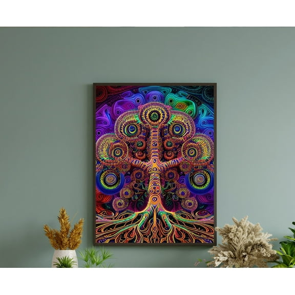 The Trippy Trees - Psychedelic Tree Canvas Wall Art