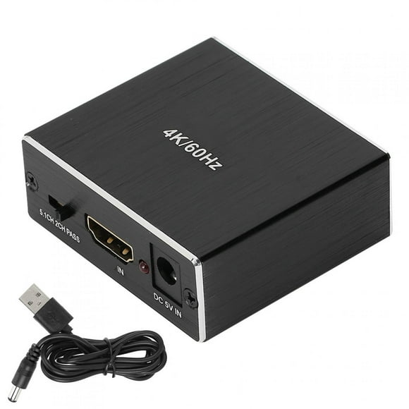 ZOUSSIQI Lightweight HDMI 2.0 HD Video Audio Separator Extractor Converter Adapter 4K60Hz 5.1CH EL225#45686