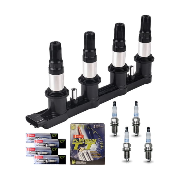 ISA Ignition Coils and Denso Platinum Spark Plugs Compatible with 2013-2015 Chevrolet Sonic Cruze 1.8L l4 Replacement for UF620 4504