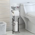 thumbnail image 3 of SunnyPoint Bathroom Toilet Tissue Paper Roll Storage Holder with Reserve and Shelve; ORB, 3 of 5