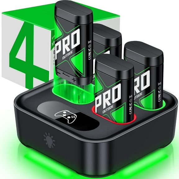 ESYWEN Charger for Xbox Rechargeable Battery Pack, 4 X 4080mWh Xbox One Controller Battery Packs for Xbox Series X/S/Xbox One/S/X/Elite,Xbox Accessories