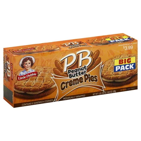 Little Debbie Big Pack Peanut Butter Creme Pies, 18.6