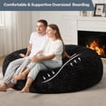 thumbnail image 3 of 3ft Bean Bag Chairs for Adults Large Beanbag Chair with Chevron Plush Fur Cover Big Bean Bag Chair for Living Room Bedroom Dorm, 3 of 10