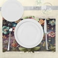 thumbnail image 3 of Ambesonne Botanic Place Mats Set of 4, Flowers on Outer Space Art, Standard Size, Olive Green and Multicolor, 3 of 5