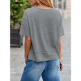 thumbnail image 4 of Summer Women V Neck T Shirt Casual Short Sleeved Basic T Shirt Top, 4 of 6