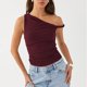 thumbnail image 2 of Camisetas Casuales de Mujer sin Mangas Diseño de Cuello en V, Ligero Poliéster Primavera Y Blusa de Verano, 2 of 5