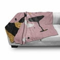 thumbnail image 3 of Champagne Soft Flannel Fleece Blanket, Party Time Cheers Vintage Bottle with Clinking Glasses Celebration, Cozy Plush for Indoor and Outdoor Use, 70" x 90", Pale Pink Marigold Black, by Ambesonne, 3 of 6