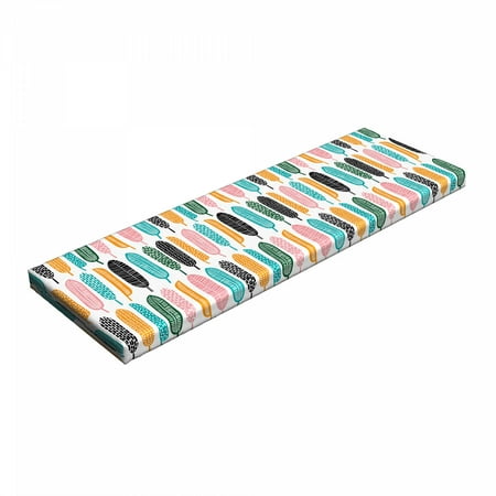

Leaves Bench Pad Abstract Minimal Ornamental Autumn Forest Leaf Designs in Pastel Tones Repetition HR Foam Cushion with Decorative Fabric Cover 45 x 15 x 2 Multicolor by Ambesonne