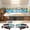 Brown, variant on 14‘’ Corner Bed Frame with Pull-Out Cabinet, Upholstered Full LED Daybed with Storage Bookcase & Headboad and Charging Station, Metal Platform Bed for Bedroom& Apartment Brown