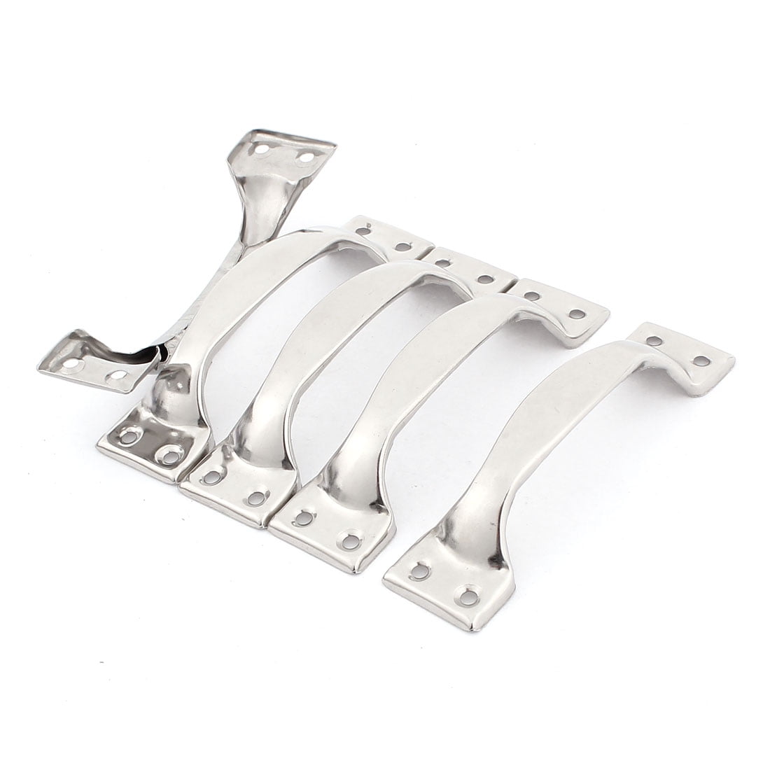 5pcs Drawer Door Hardware Metal Pull Handle Silver Tone 115mm 4