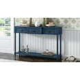 thumbnail image 2 of EUROCO Console Table Sofa Table with Three Projecting Storage Drawers, Long Bottom Shelf, Solid Wood Funiture for Entryway, Antique Navy, 2 of 8