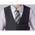 thumbnail image 4 of Boys Suit 4PC Baby Suits Wedding Party Vest Suit Set Little Gentleman Waistcoat Prom Tuxedo Dress suit Outerwear Party Vest+Shirt+Tie+Pants Outfits Clothes Set for Kids Gray Pinstripe 4T, 4 of 5