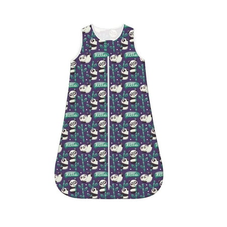

Fotbe Bamboo Panda Pattern Sleep Sack - Baby Wearable Blanket with Zipper Extra Soft Cotton Sleeveless Sleeping Bag for Infants-Small