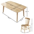 thumbnail image 7 of BALANBO Wardell 47 Inch 7-Piece Modern Wood Dining Table Set with 6  Windsor Chairs Kitchen Room Furniture ,Natural, 7 of 7