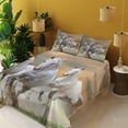 thumbnail image 3 of Ambesonne Horses Fitted & Top Sheet Set with Shams, Sky, White Orange, 3 of 5