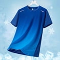 thumbnail image 2 of APEXFWDT Big&Tall Gradient Print Athletic T Shirts for Men Cooling Mesh Quick Dry Short Sleeve Tee Tops,L,Blue, 2 of 4