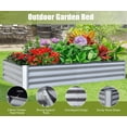 thumbnail image 4 of Domi Galvanized Raised Garden Bed ,Large Metal Planter Box for Growing Vegetables, Fruits, and Flowers Outdoors, Silver Design, 6x3x1ft, 4 of 6