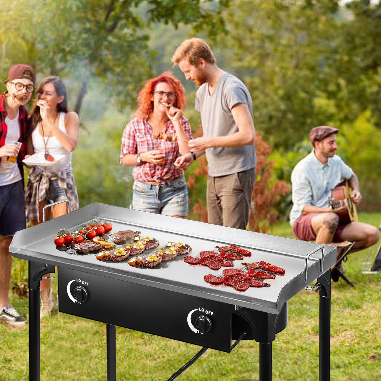 Asotewt High-Pressure Dual Propane Burner, Outdoor Camping Stove ,Two-Burner Model,Black