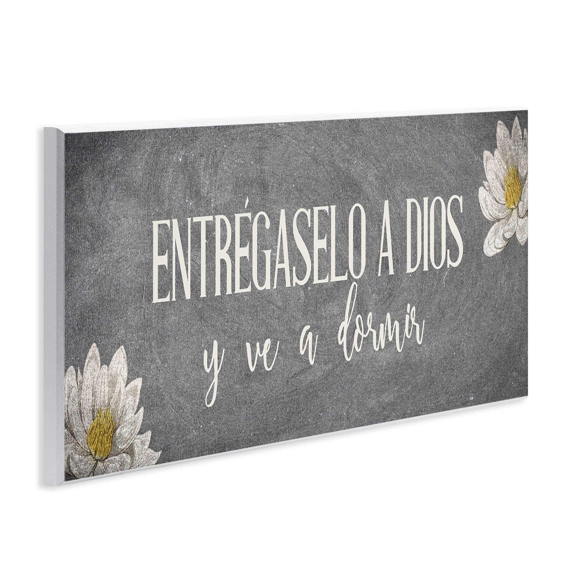 Stupell Industries Entrégaselo a Dios y Descansa Religious Quotes and Sayings Painting Unframed Art Print Wall Art, 17 x 7