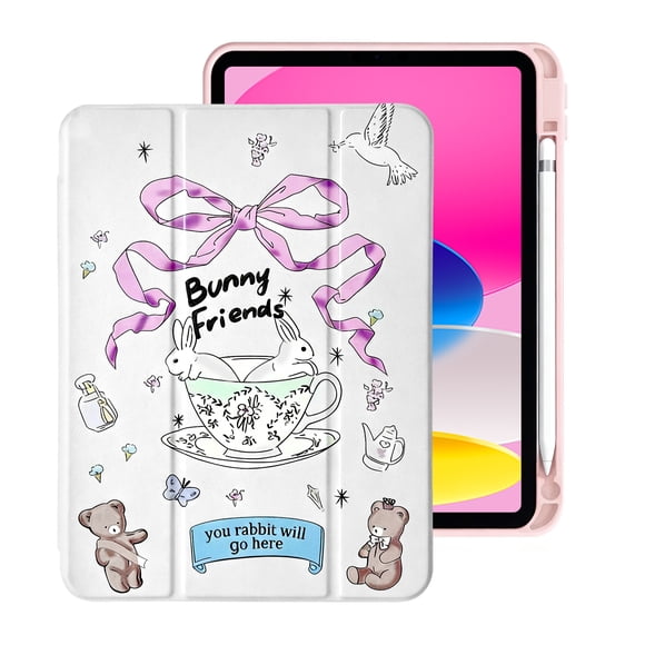 Funda para iPad 10ª Gen 10.9” Diseño “Conejo Taza de Té”