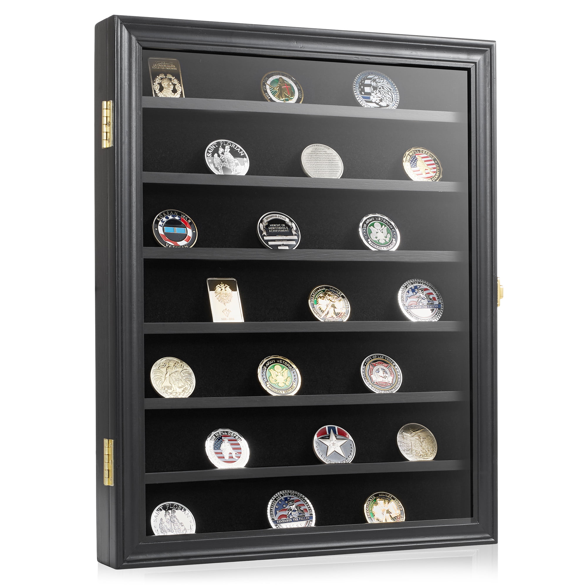 Graded Sport Cards Collectible Game Card Display Case Wall Cabinet w/98% UV Door Lockable 
