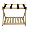thumbnail image 1 of Casual Home Hotel Style Solid Pine Wood Folding Luggage Rack with Shelf, Natural, 1 of 8