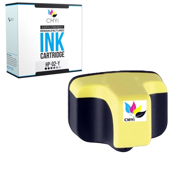 CMYi 02 Yellow 1-Pack Ink Cartridge compatible for 02 - PhotoSmart  C5150, C5175, C5180, C5183, C5185, C5188, C5190, C6100, C6150, C6175, C6180, C6183, C6185, C6188, C6200, C6240, C6250 (1 Yellow)