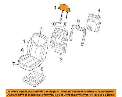 CHRYSLER OEM 11-14 200 Front Seat-Headrest Head Rest 1WN16DX9AB ...