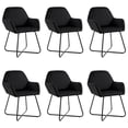 thumbnail image 1 of vidaXL Dining Chairs 6 pcs Black Velvet, 1 of 5