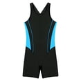 thumbnail image 3 of YiZYiF Girls Sleeveless One-Piece Swimwear Racer Back Swimming Jumpsuit Bathing Suit Blue&Black 8, 3 of 5