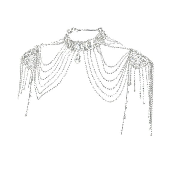 UNTERING Crystal Tassels Arm Chain Women Body Jewelry Multilayer Shoulder Body Jewelry Shoulder Chain Necklace for Any Occasion