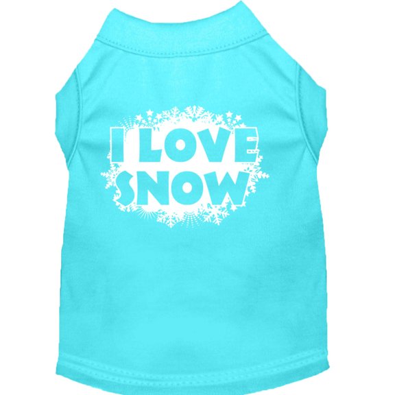 I Love Snow Screenprint Shirts Aqua XS (8)