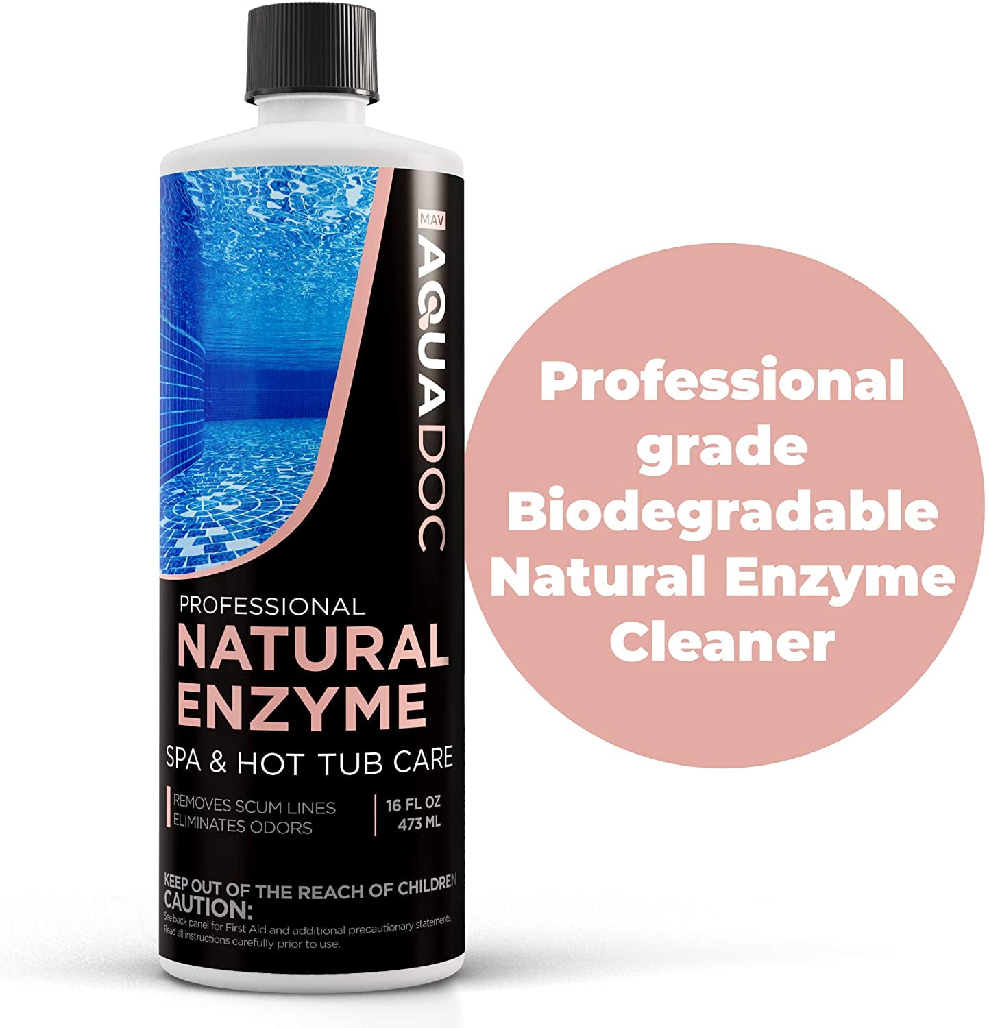 Spa Enzyme for Hot Tubs, Spa Enzyme Water Treatment to Clarify Hot Tub Water. Natural Enzyme Hot Tub Cleaner, Spa Enzyme Cleaner & Natural Hot Tub Chemicals to Make your Spa Perfect - 16oz MAV AquaDoc