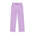 thumbnail image 7 of IFNWSV Boys Sweatpants Solid Fleece Lined Thermal Elastic Waist Side Pocket Casual Joggers Winter Long Pants Purple 9-10 Years, 7 of 7