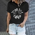thumbnail image 2 of Yuncity Womens Halloween T-Shirts Ghosts Graphic Crew Neck Tees Summer Short Sleeve Tshirts Casual Loose Fashion Holiday Tops Size M, 2 of 4