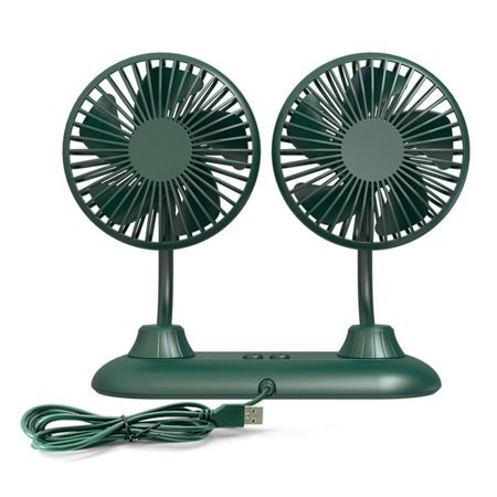 

Famure USB Car Fan|Portable Vehicle Fan|Dual Head and 360 Degree Rotation Electric Fan Cooling Fan with Strong Wind for SUV RV Van Vehicles