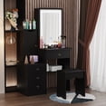 thumbnail image 4 of MONSLIPA Vanity Set with Light Mirror, Makeup Dressing Table with 4 Drawers for Bedroom, Black, 4 of 6