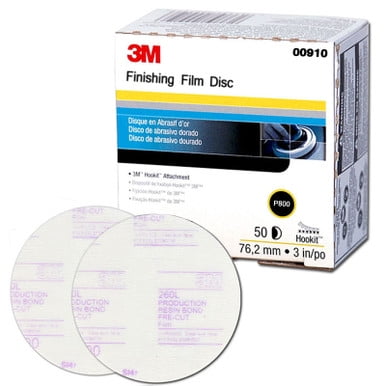 3M 00910, 800 Grit, 3 inch Hookit Finishing Film Sand Paper