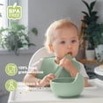 thumbnail image 2 of Silicone Baby Feeding Set | Baby Led Weaning Supplies Includes Suction Bowls and Divided Plates,Adjustable Bib,Baby Utensils Spoons and Forks,Cup | Baby Feeding Essentials (Light Green), 2 of 7