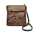 thumbnail image 2 of DISNIMO PU Leather Crossbody Handbag Purse Elephant Flower Print Hobo Handbags for Women Lightweight Crossbody Shoulder Bag with Removable Straps and Zipper Closure, 2 of 7