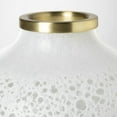 thumbnail image 6 of 8" Modern Pearl White Gold Rim Rounded Square Glass Vase, 6 of 9