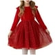 thumbnail image 1 of Odeerbi Niñas Ruffle Terciopelo Vestidos de Lentejuelas Sparkly Tul Vestido Otoño Invierno Princesa Vestido de Manga Larga, 1 of 4