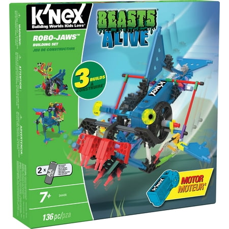 K'NEX - Beasts Alive Robo-Jaws Building Set - 136 Parts - Ages 7 - Engineering Educational Toy