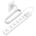 thumbnail image 1 of Protector contra sobretensiones para regleta eléctrica, 7 tomacorrientes, 4 puertos USB (2 USB C), cable de extensión plano ultradelgado Maxpw y enchufe plano, 1700 julios, soporte de pared, estación, 1 of 5