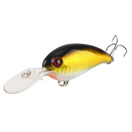 Welling 1Pc Crank 3D Eyes Fishing Lure Hard Bait Bass Crankbait Sharp Fish Hook Tackle