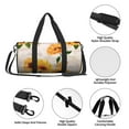 thumbnail image 6 of Xecao Sunflower 5 print Round Travel Duffel Bag is a foldable gym bag with an inner pocket, perfect for travel sports, 6 of 8