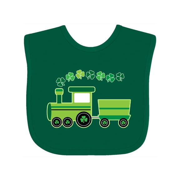 Inktastic St Patricks Irish Shamrock Train Boys or Girls Baby Bib