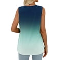 thumbnail image 4 of Timegard Summer Tops for Women V-Neck Sleeveless Gradient Color Pleated Comfy Blouse Casual Tunic Tops, 4 of 6